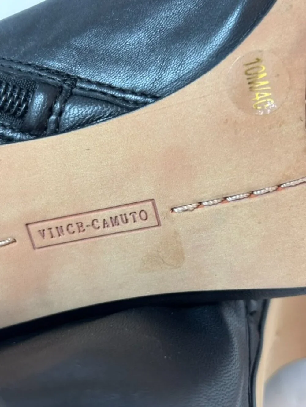 Vince Camuto Kevia Black Leather/Suede Open Toe Stiletto Bootie Women's Size 10M